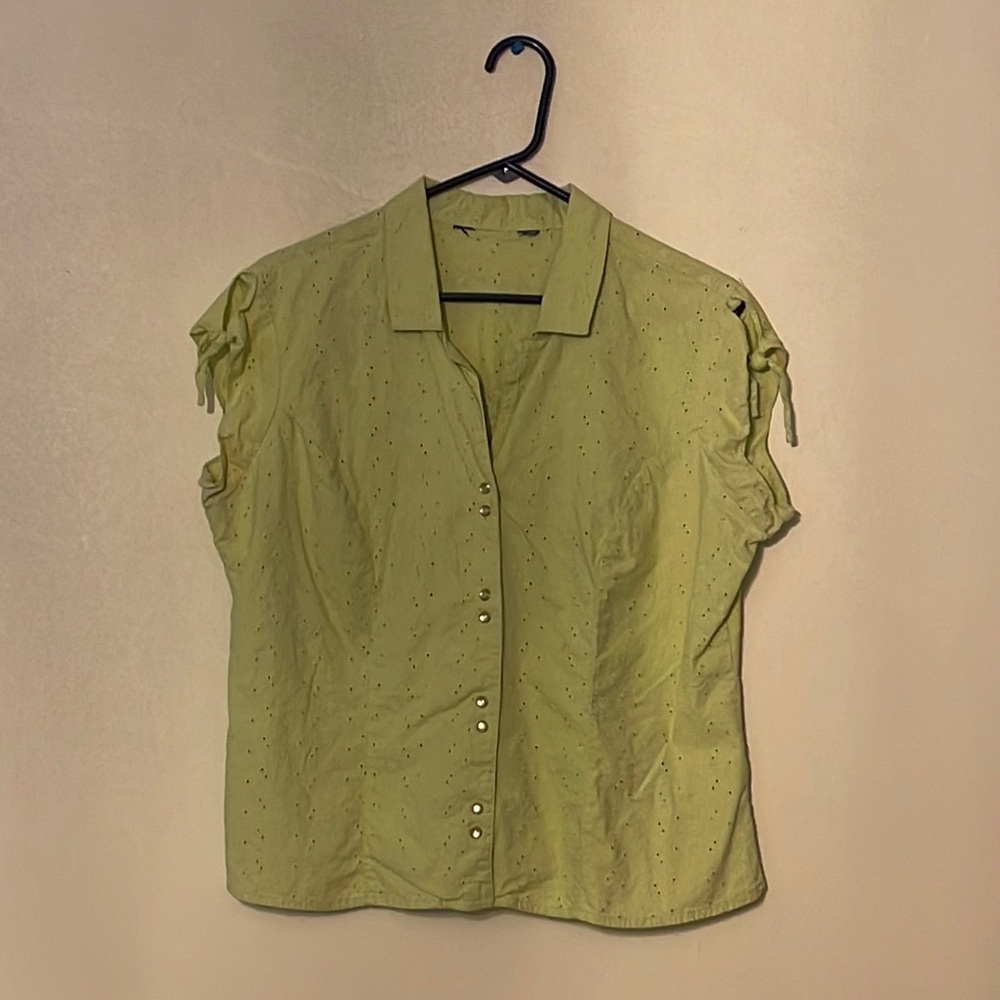 Woman’s Button Up Blouse with Kimono Sleeves - Size L